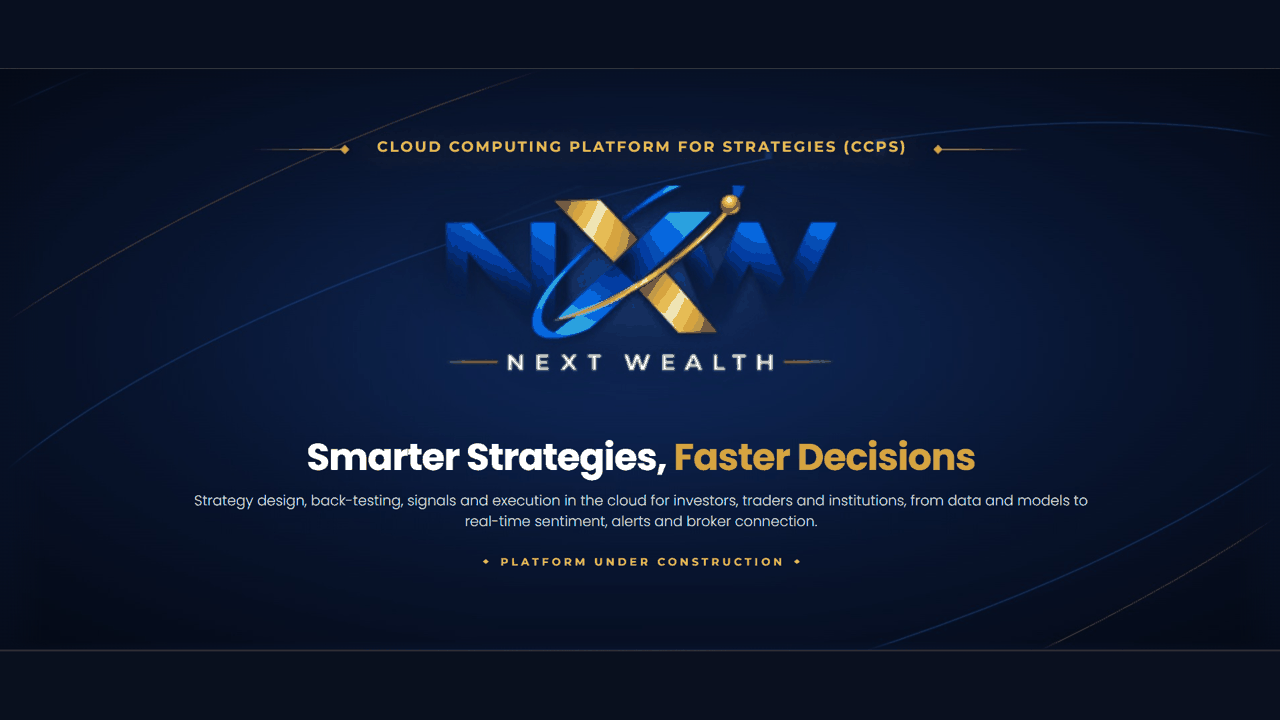 Cloud Computing Platform for Strategies home screen